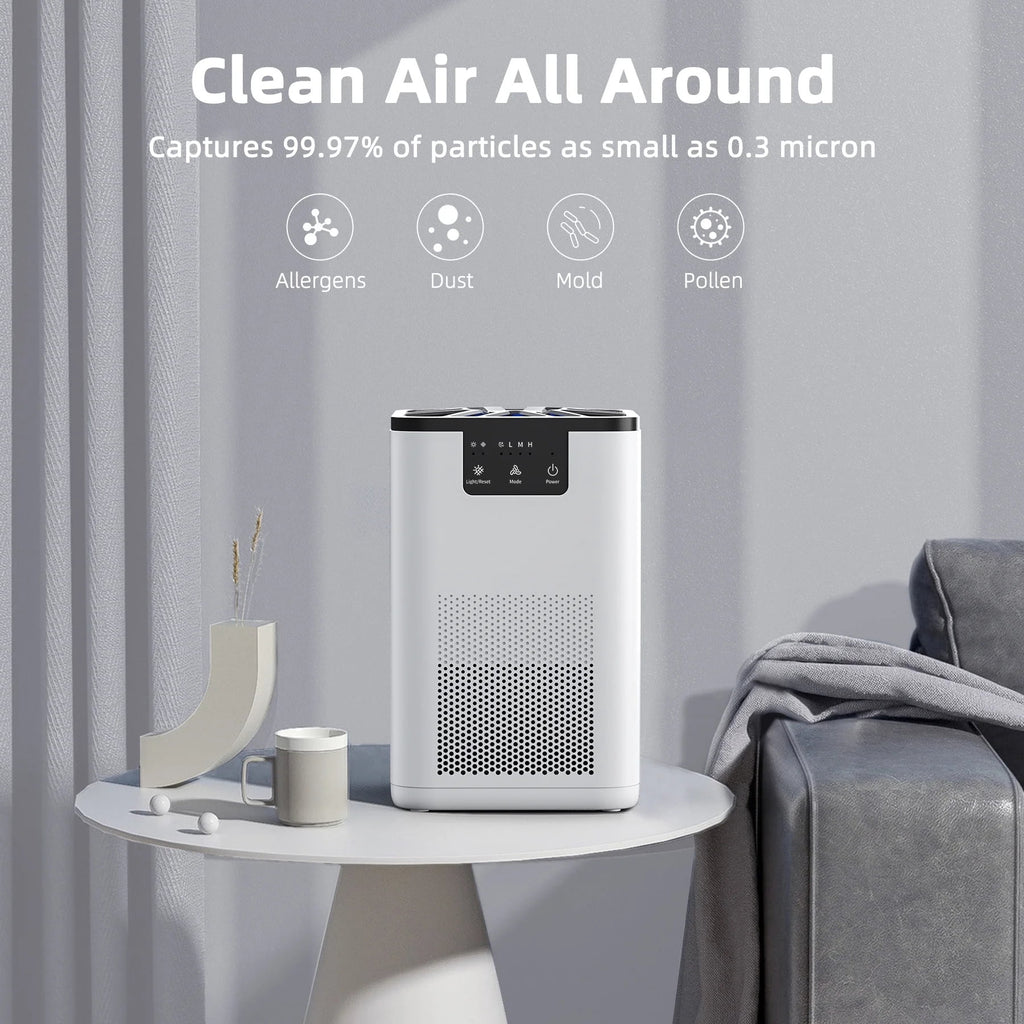 Air Purifier, with HEPA Filter for Home, Remove 99.9% Smoke Dust Allergies for 300 SQ.ft