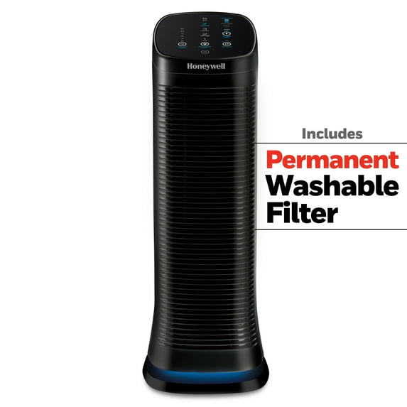Home Air Purifier HFD320 – Permanent Washable Filter, 1208 Sqft, Reduces Dust, Pollen, Pet Dander, Smoke & Odors, Black
