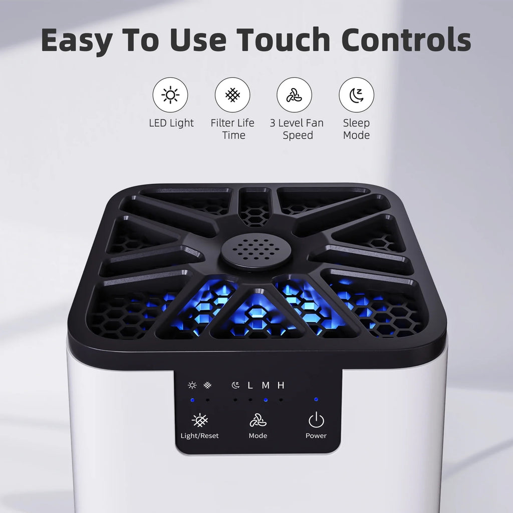 Air Purifier, with HEPA Filter for Home, Remove 99.9% Smoke Dust Allergies for 300 SQ.ft