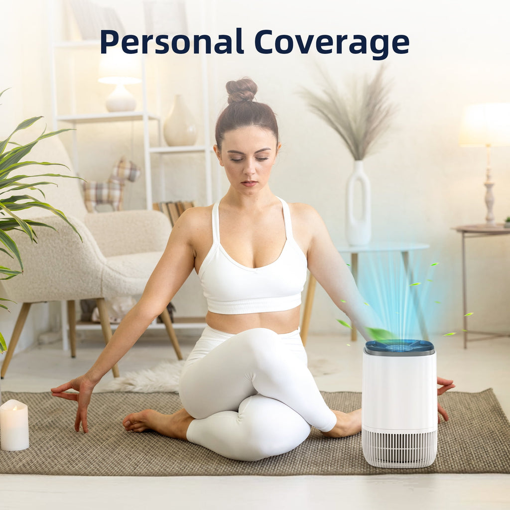 Air Purifiers for Home, HEPA Air Cleaner For Smoke Pollen Pet Dander Hair Portable Air Purifiers For Bedroom Office Living Room
