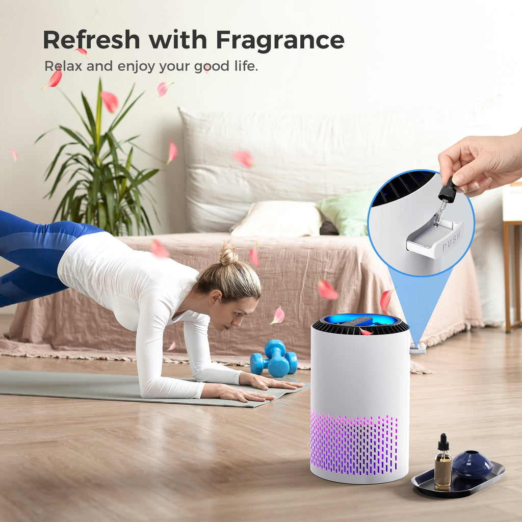 Air Purifier with Light Extra Large Room 350 Sq. ft, White