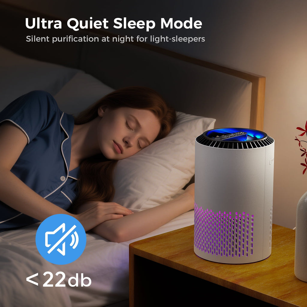 Air Purifier with Light Extra Large Room 350 Sq. ft, White